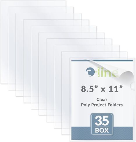 C-Line Project Folders, Clear Finish, 8-1/2 x 11 Inches, 35 per Box (62627) in Kuwait