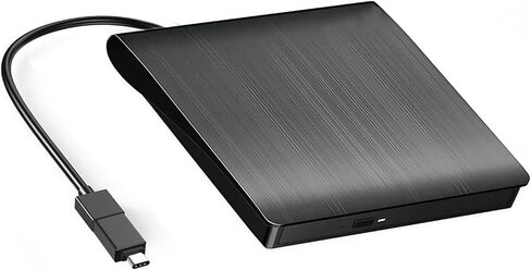 gingo Ultra Slim USB 2.0 External CD DVD Optical Drive Portable DVD Writer Drive +/-RW Burner Writer Player Super Speed Data Transfer Black BackItUp for for PC Laptop Computer Mac in Kuwait