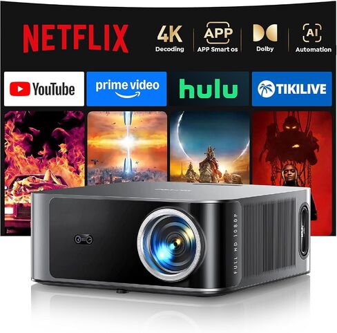 جهاز عرض، وجهاز عرض 5G WiFi وBluetooth يدعم 4K، وجهاز عرض أفلام متوافق مع iPhone/Android in Kuwait