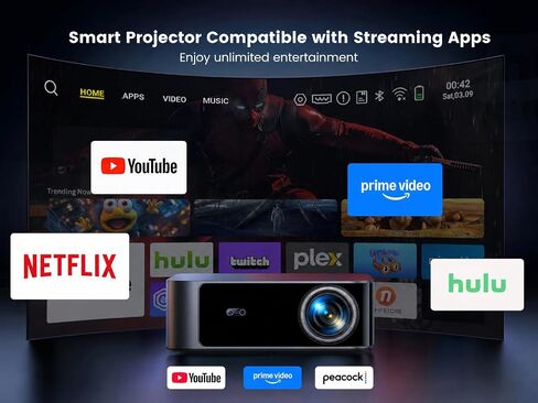 جهاز عرض، وجهاز عرض 5G WiFi وBluetooth يدعم 4K، وجهاز عرض أفلام متوافق مع iPhone/Android in Kuwait