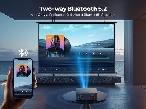 جهاز عرض، وجهاز عرض 5G WiFi وBluetooth يدعم 4K، وجهاز عرض أفلام متوافق مع iPhone/Android in Kuwait