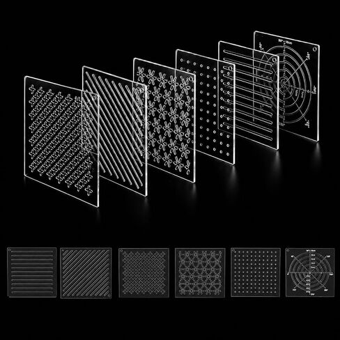 Acrylic Sashiko Stencil Templates 4.7 Inch for Hand Sewing, 6 Pcs in Kuwait