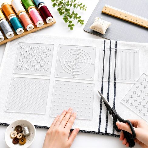 Acrylic Sashiko Stencil Templates 4.7 Inch for Hand Sewing, 6 Pcs in Kuwait