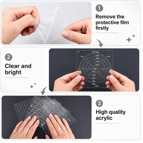 Acrylic Sashiko Stencil Templates 4.7 Inch for Hand Sewing, 6 Pcs in Kuwait