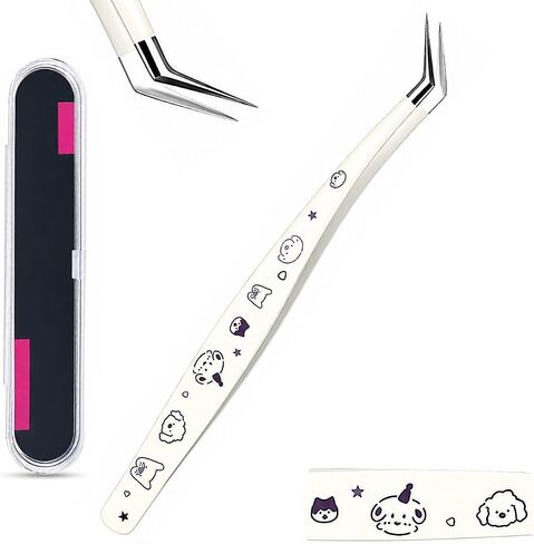 Precision Craft Tweezers for Stickers, Curved Extended Tip, Stainless Steel in Saudi Arabia
