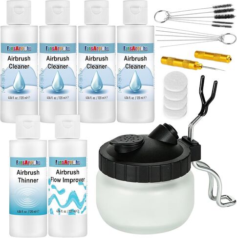 FansArriche Airbrush Cleaning Kit, 4 Cleaners, 1 Thinner & Flow Improver in Saudi Arabia