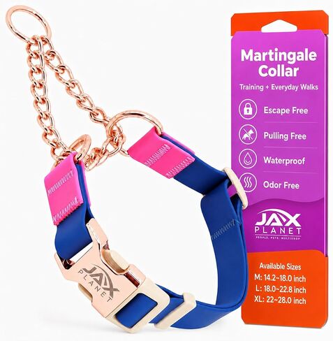 Jelly No Pull No Slip Waterproof Martingale Collar for Dogs, Blue Rose in Saudi Arabia