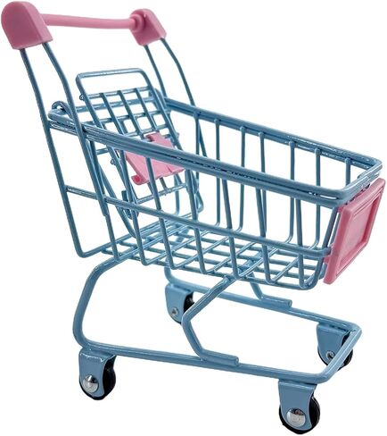 Blue Mini Shopping Cart Small Supermarket Cart Metal Shopping Utility Supermarket Handcart Trolley Handcart Desktop Decor Birthday Gift (Purple) in Saudi Arabia