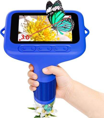 SKYBASIC Digital Microscope for Kids, 2" Screen 1000X Handheld Microscope HD Pocket Portable Microscopes Camera, Science Edu Fun Birthday Gifts Toys for Ages 4-12 Children Students Boys Girls -Yellow in Kuwait
