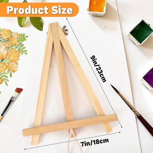 10 Pack 9 Inch Wood Easels,Art Craft Painting Easel,Table Top Easels for Painting, for Painting Party Displaying Canvases, Photos Mini Display Tripod Apply to Kids Artist Adults Students Etc in Saudi Arabia