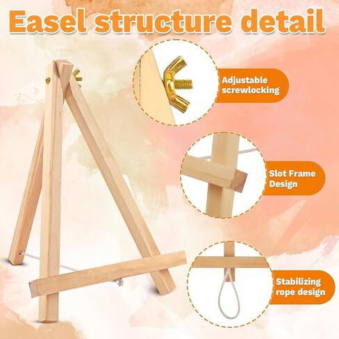 10 Pack 9 Inch Wood Easels,Art Craft Painting Easel,Table Top Easels for Painting, for Painting Party Displaying Canvases, Photos Mini Display Tripod Apply to Kids Artist Adults Students Etc in Saudi Arabia