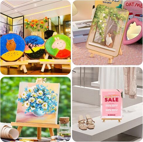10 Pack 9 Inch Wood Easels,Art Craft Painting Easel,Table Top Easels for Painting, for Painting Party Displaying Canvases, Photos Mini Display Tripod Apply to Kids Artist Adults Students Etc in Saudi Arabia