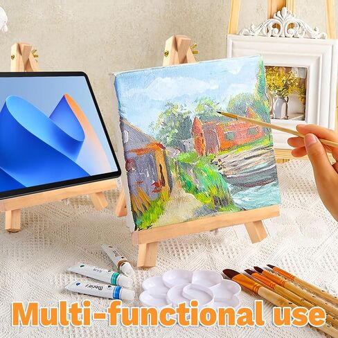 10 Pack 9 Inch Wood Easels,Art Craft Painting Easel,Table Top Easels for Painting, for Painting Party Displaying Canvases, Photos Mini Display Tripod Apply to Kids Artist Adults Students Etc in Saudi Arabia