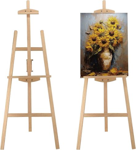 Adjustable Pine Wooden Painting Easel, Art Easel for Display in Kuwait