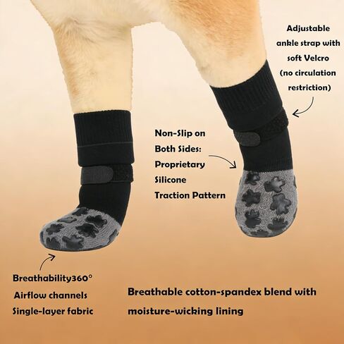 ‌VALFRID Non-Slip Dog Socks with Double Sides Grips, and Durable Dogs Grip Socks,Hardwood Floors Anti-Slip,Dog Booties for Small Medium Large Dogs M in Saudi Arabia