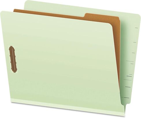 Pendaflex Pressboard End-Tab Classification Folders, Letter Size, 1 Divider, 1.75" Expansion, Light Green, Straight Cut, 10/BX (23214) in Kuwait