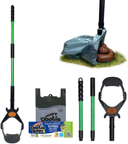 GoGo Stik XP Totally Clean Pro Pooper Scooper مع أكياس لتنظيف نفايات الكلاب والحيوانات الأليفة. 37 بوصة. يحافظ على نظافة اليدين والمغرفة. استخدم أكياس المتجر أو أكياس دوتي الثقيلة. مقبض FRP غير قابل للكسر. in Kuwait