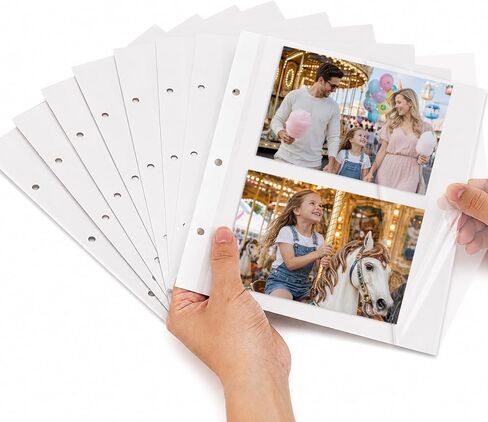 Vienrose Photo Album Self Adhesive 40 Pages Hardcover DIY 3 Ring Scrapbook Photo Albums for Kids Wedding Baby Family Purple in Kuwait