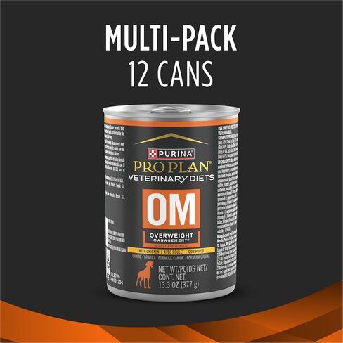 Purina Pro Plan Veterinary Diets OM Wet Dog Food, (12) 13.3 oz Cans in Kuwait