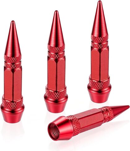 SINGARO 45mm Spiked Aluminum Stem Valve Caps,4PCS Dustproof Tire Wheel Stem Caps for Cars,SUVs,Trucks Bicycles and Motorcycles(Black) in Kuwait