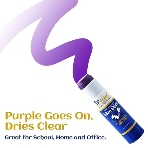 Upgrade Office Supply Glue Sticks, 6g, 2 Count, Purple Goes On Dries Clear in Saudi Arabia