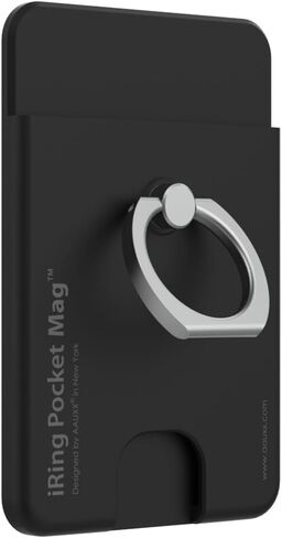 iRing Pocket Mag، مقبض وحلقة مغناطيسية للهاتف من نوع المحفظة، حامل بطاقتين، متوافق مع iPhone وMagSafe والشواحن اللاسلكية، صنع في كوريا (شفاف) in Kuwait