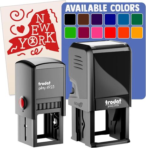New York State with Text Swirls Self-Inking Rubber Stamp Ink Stamper - 1 Inch Small - Black Ink in Kuwait
