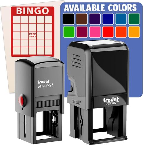 Blank Bingo Card Self-Inking Rubber Stamp Ink Stamper - 1 Inch Small - Black Ink in Kuwait