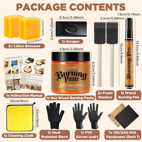 13PCS Wood Burning Paste Kit, Wood Burning Gel with Single Sided Wood Burning Pen Marker for Easy Application & Beautiful Engravings, Ideal DIY Craft Kit for Beginners and Handmade Enthusiasts in Kuwait