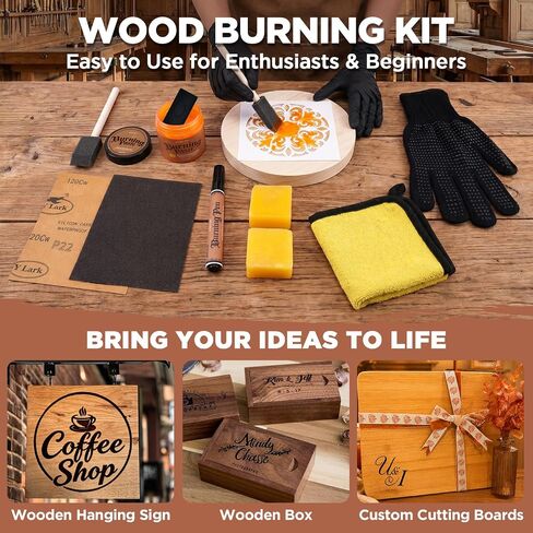 13PCS Wood Burning Paste Kit, Wood Burning Gel with Single Sided Wood Burning Pen Marker for Easy Application & Beautiful Engravings, Ideal DIY Craft Kit for Beginners and Handmade Enthusiasts in Kuwait