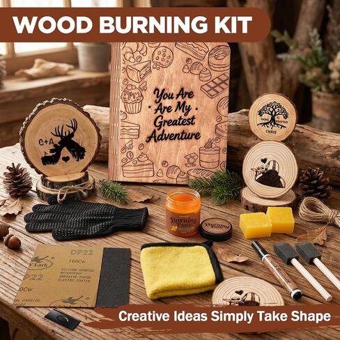 13PCS Wood Burning Paste Kit, Wood Burning Gel with Single Sided Wood Burning Pen Marker for Easy Application & Beautiful Engravings, Ideal DIY Craft Kit for Beginners and Handmade Enthusiasts in Kuwait