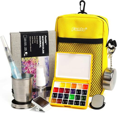 Funto Mini Watercolor Travel Set, 24 Colors, Art Set for All Level Artists in Saudi Arabia