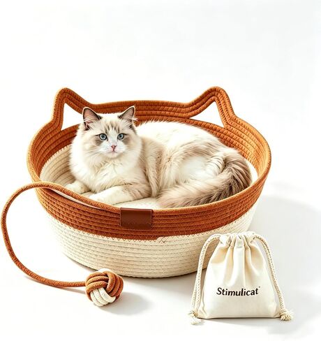 Instinct Basket Cat Bed with Cushion and Hanging Ball Toy in Kuwait
