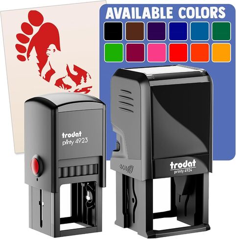 Bigfoot Sasquatch Silhouette in Footprint Self-Inking Rubber Stamp Ink Stamper - 1 Inch Small - Black Ink in Kuwait