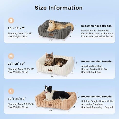 ZOMISIA Small Dog Bed, Cat Bed for Indoor Cats with Washable Cover, 20x19'' in Saudi Arabia