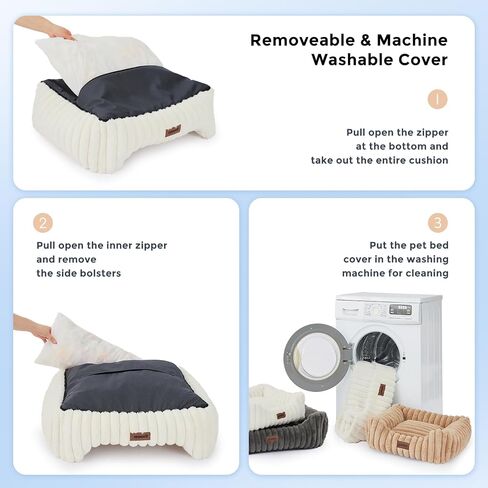 ZOMISIA Small Dog Bed, Cat Bed for Indoor Cats with Washable Cover, 20x19'' in Saudi Arabia