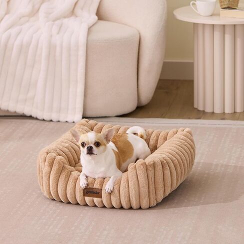 ZOMISIA Small Dog Bed, Cat Bed for Indoor Cats with Washable Cover, 20x19'' in Saudi Arabia