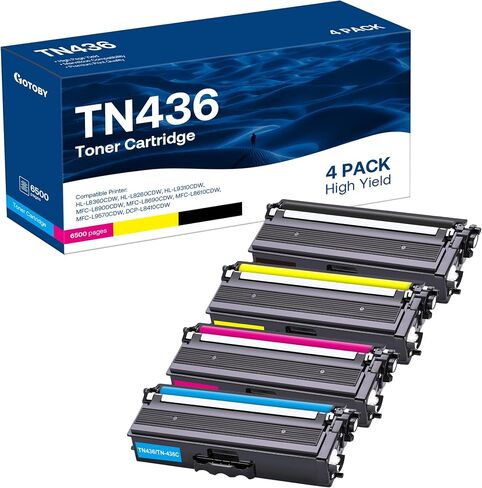 Compatible Toner Cartridge Replacement for Brother TN436 TN 436 TN436BK TN433 TN431for Brother HL-L8360CDW HL-L8260CDW MFC-L8900CDW MFC-L8690CDW Printer (Cyan, Yellow, Magenta, Black, 4 Pack) in Kuwait