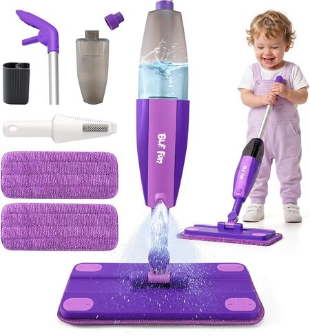 BLF FUN Kids Spray Mop Toys, Kid Cleaning Toy Sets with Real Water Sprayer in Saudi Arabia