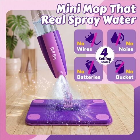 BLF FUN Kids Spray Mop Toys, Kid Cleaning Toy Sets with Real Water Sprayer in Saudi Arabia