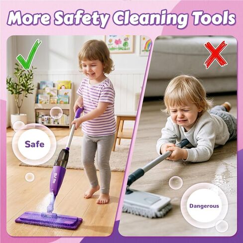BLF FUN Kids Spray Mop Toys, Kid Cleaning Toy Sets with Real Water Sprayer in Saudi Arabia