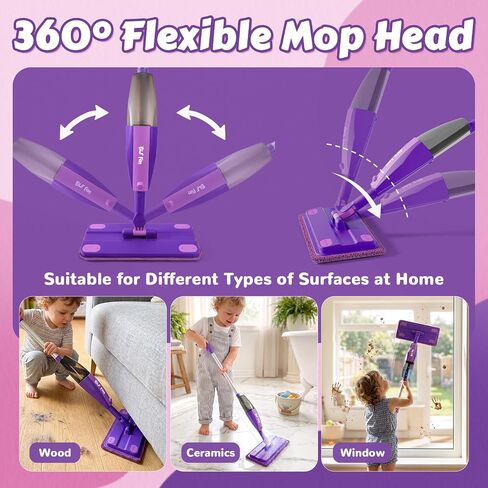 BLF FUN Kids Spray Mop Toys, Kid Cleaning Toy Sets with Real Water Sprayer in Saudi Arabia