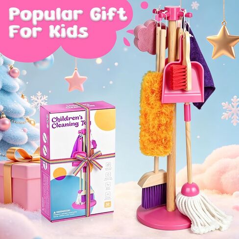 Masthome Kids Cleaning Pretend Play Toy Set,8 Pcs Kid Broom Set in Kuwait