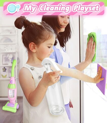 Pink Kids Vacuum Cleaner with Lights & Sounds, Toddler Girl Toys Ages 3+ in Kuwait