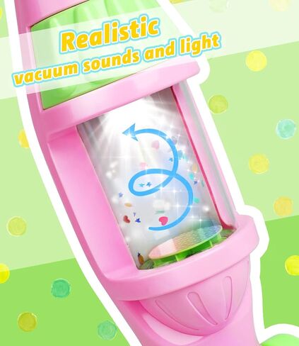 Pink Kids Vacuum Cleaner with Lights & Sounds, Toddler Girl Toys Ages 3+ in Kuwait