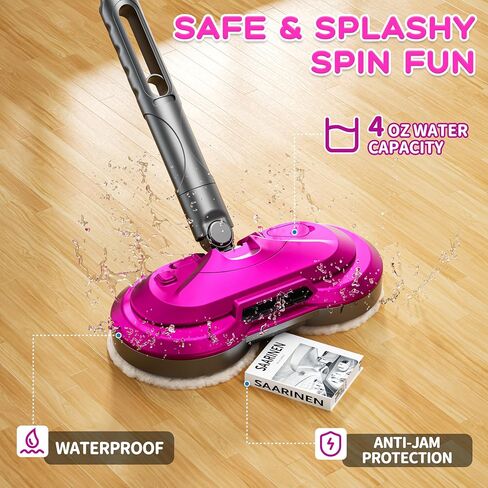 BLAXTEM Electric Mop Toy, Rechargeable W/ Water Sprayer (Rose Red) in Saudi Arabia
