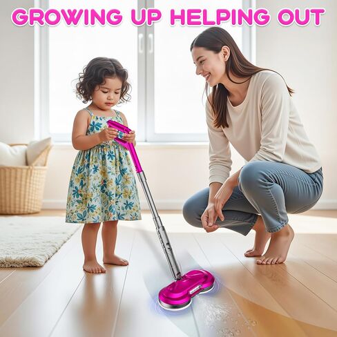 BLAXTEM Electric Mop Toy, Rechargeable W/ Water Sprayer (Rose Red) in Saudi Arabia