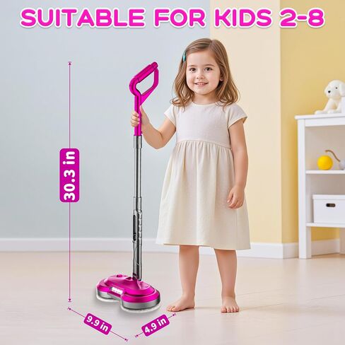 BLAXTEM Electric Mop Toy, Rechargeable W/ Water Sprayer (Rose Red) in Saudi Arabia