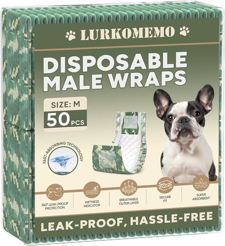Disposable Dog Diapers Male 50Ct, Super Absorbent with Wetness Indicator,Xs in Saudi Arabia