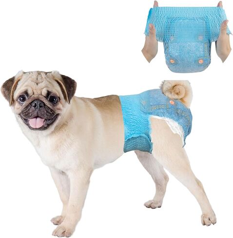 Dono Dog Diapers Female ، يمكن التخلص من التخلص من خلايا الخصر الممتدة للكلاب جرو أنثى في حفاضات فترة الحرارة ، والامتصاص الفائق 360 درجة مقاومة للتسرب ، الحفاضات جرو الكلب لتدريب كلاب الكلب in Kuwait